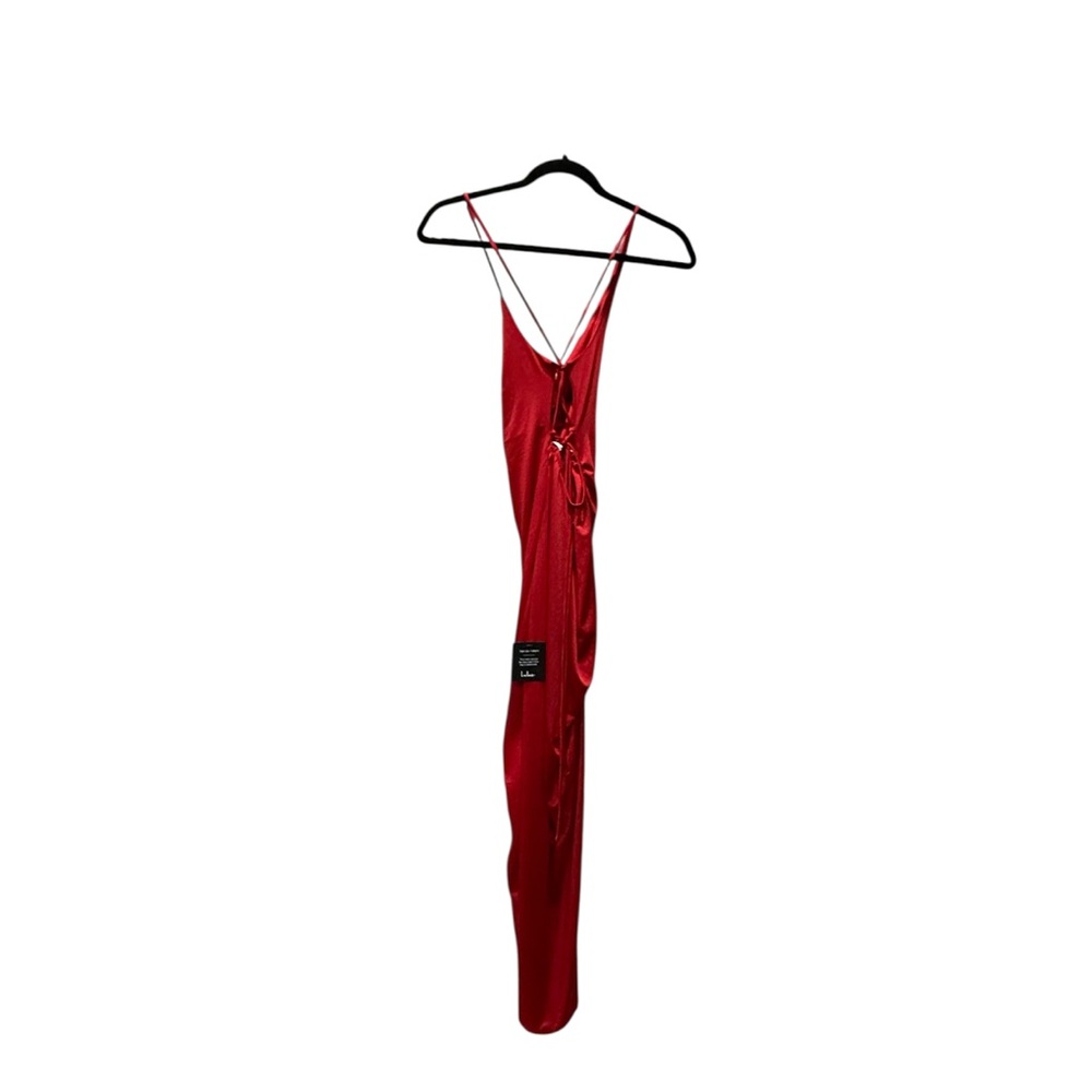 Lulus Stunning Perception Red Slinky Lace-Up Maxi Dress Small NEW NWT - Picture 6 of 6